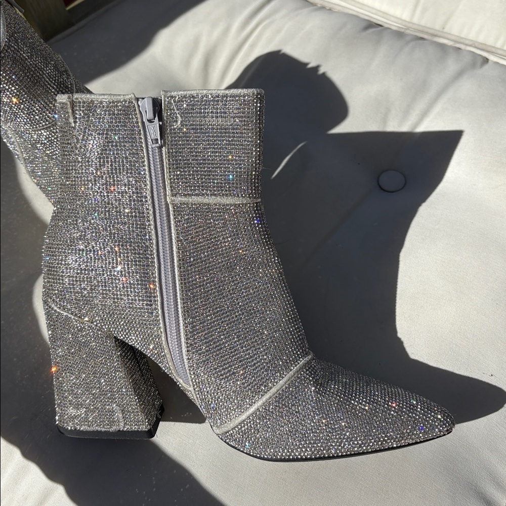 RHINESTONES A New Day Rhinestone Ankle Booties with BLOCK HEEL- NWOT - Picture 5 of 9